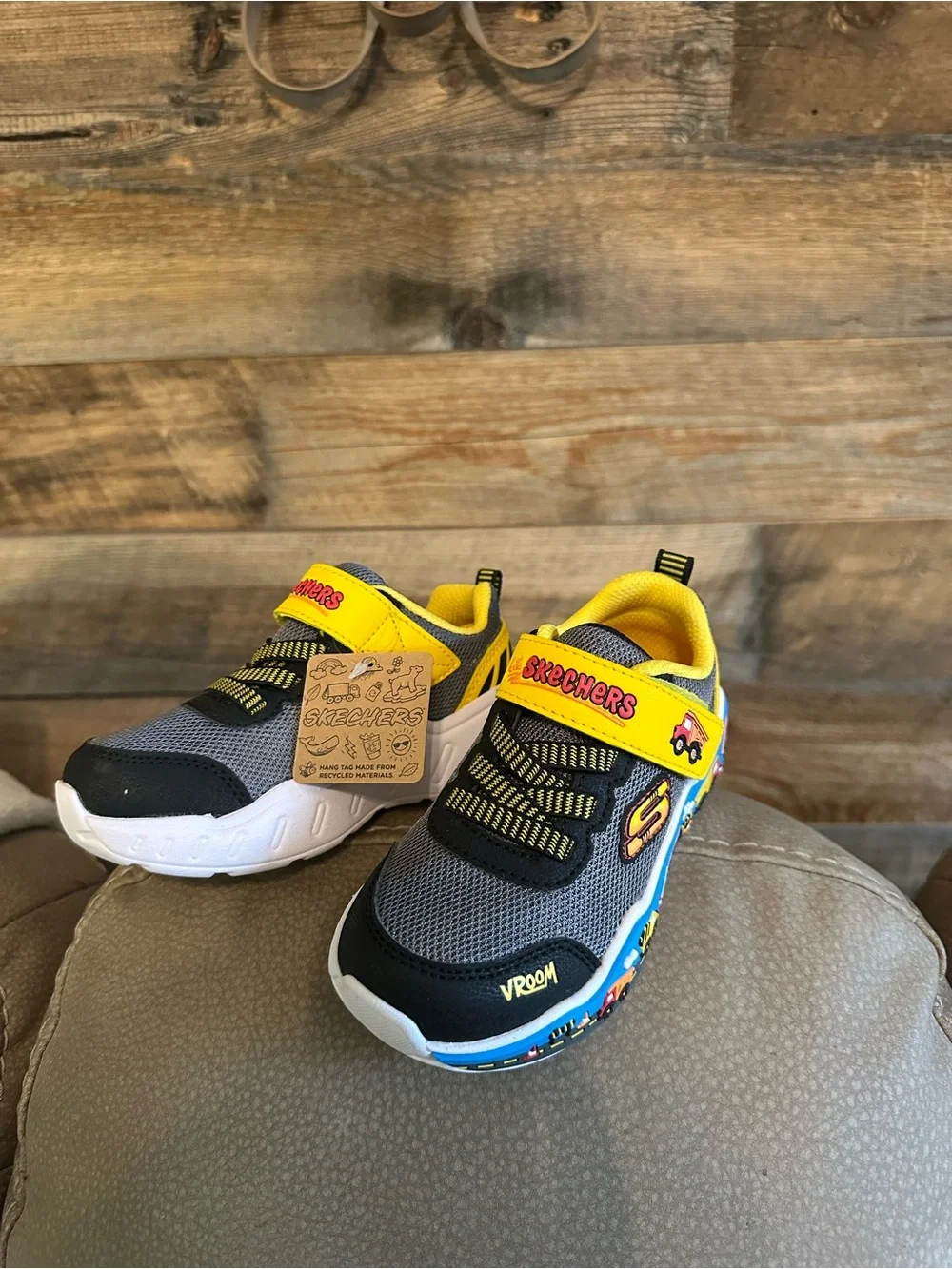 Skechers toddler boy Gray, Yellow & Blue Vroom Sneakers